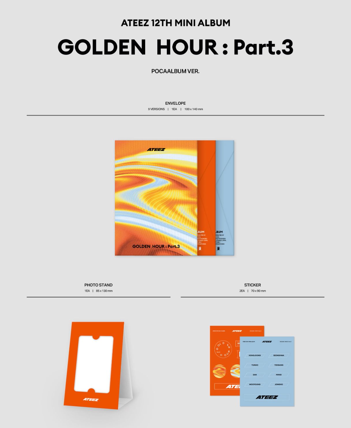 ATEEZ - GOLDEN HOUR : PART.3 (POCA ALBUM VER.) + Soundwave Photocard Nolae