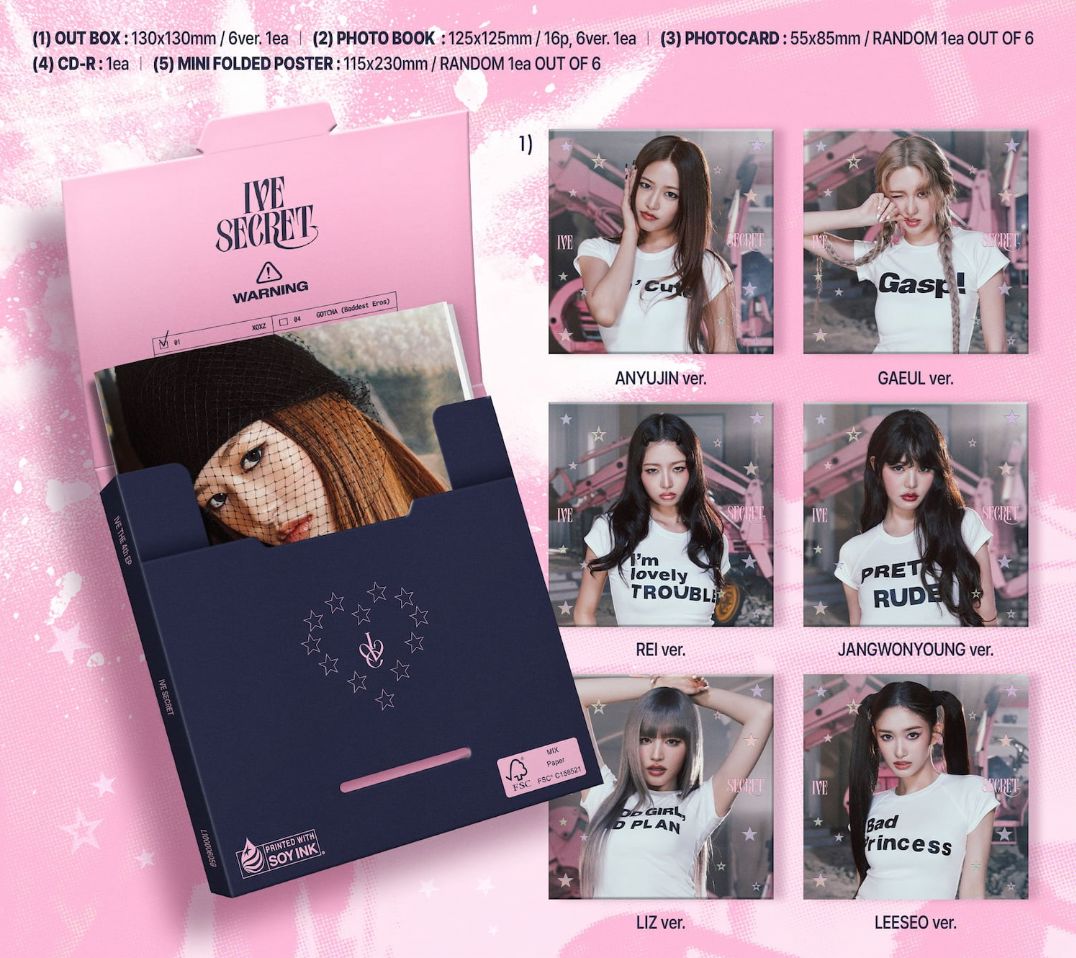 IVE - IVE SECRET (STANDARD & DIGIPACK SET) + Starship Square Photocards Nolae