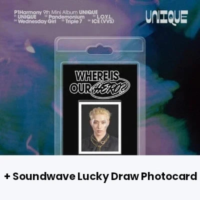 P1Harmony UNIQUE soundwave ラキドロ トレカ コンプ P1HARMONY - UNIQUE (FANCY VER.) + Soundwave Lucky Draw Photocard