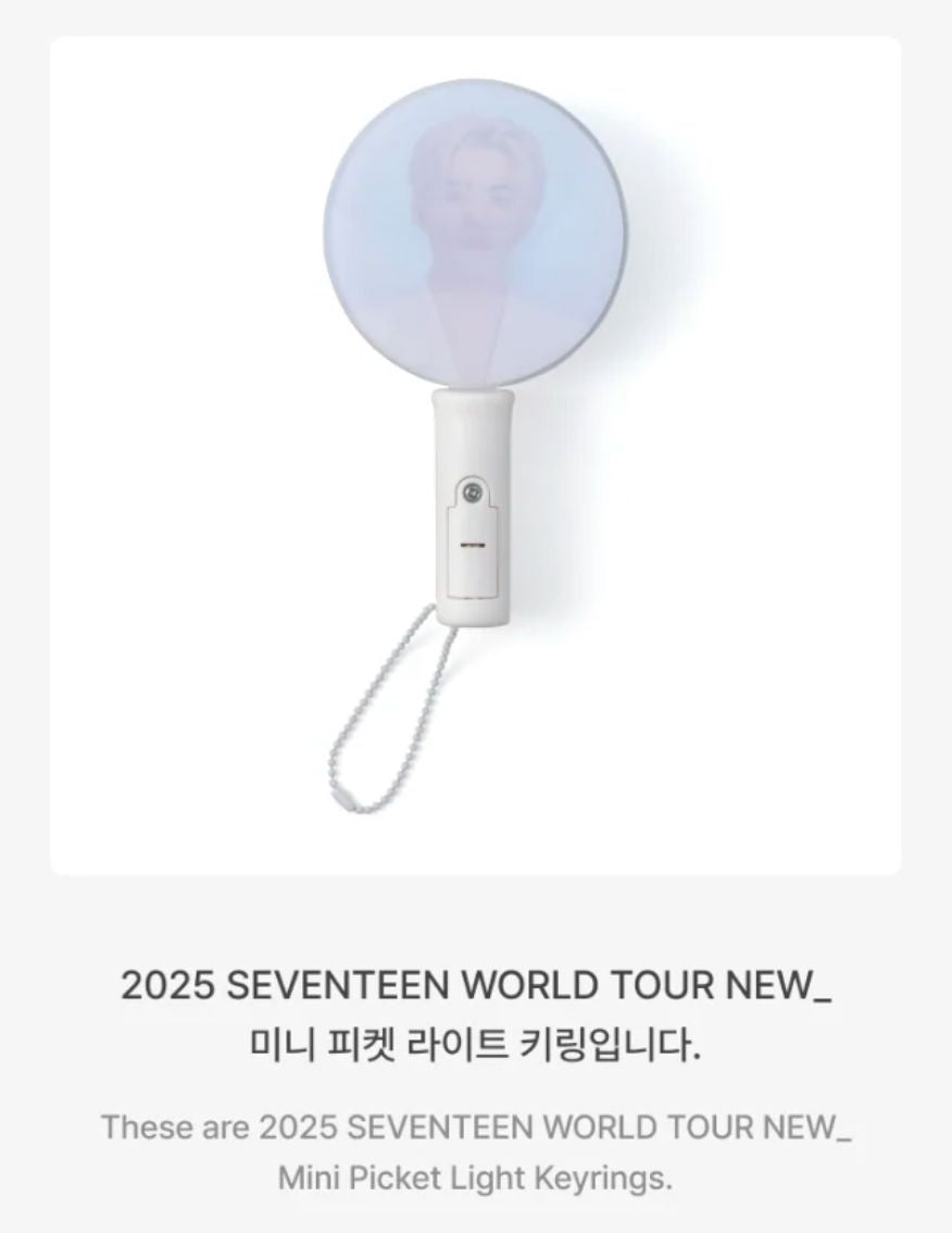 SEVENTEEN - MINI PICKET LIGHT KEYRING (NEW_ 2025 WORLD TOUR IN INCHEON OFFICIAL MD) Nolae
