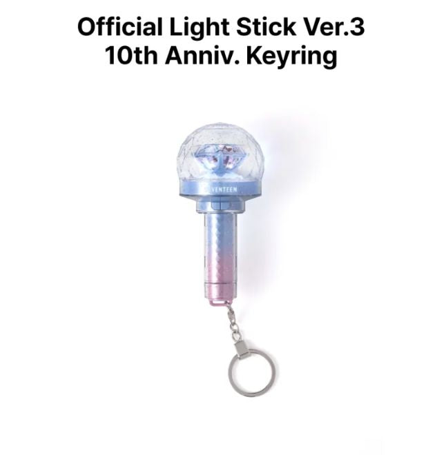 SEVENTEEN - OFFICIAL LIGHT STICK VER.3 10TH ANNIV. KEYRING (NEW_ 2025 WORLD TOUR IN INCHEON OFFICIAL MD) Nolae