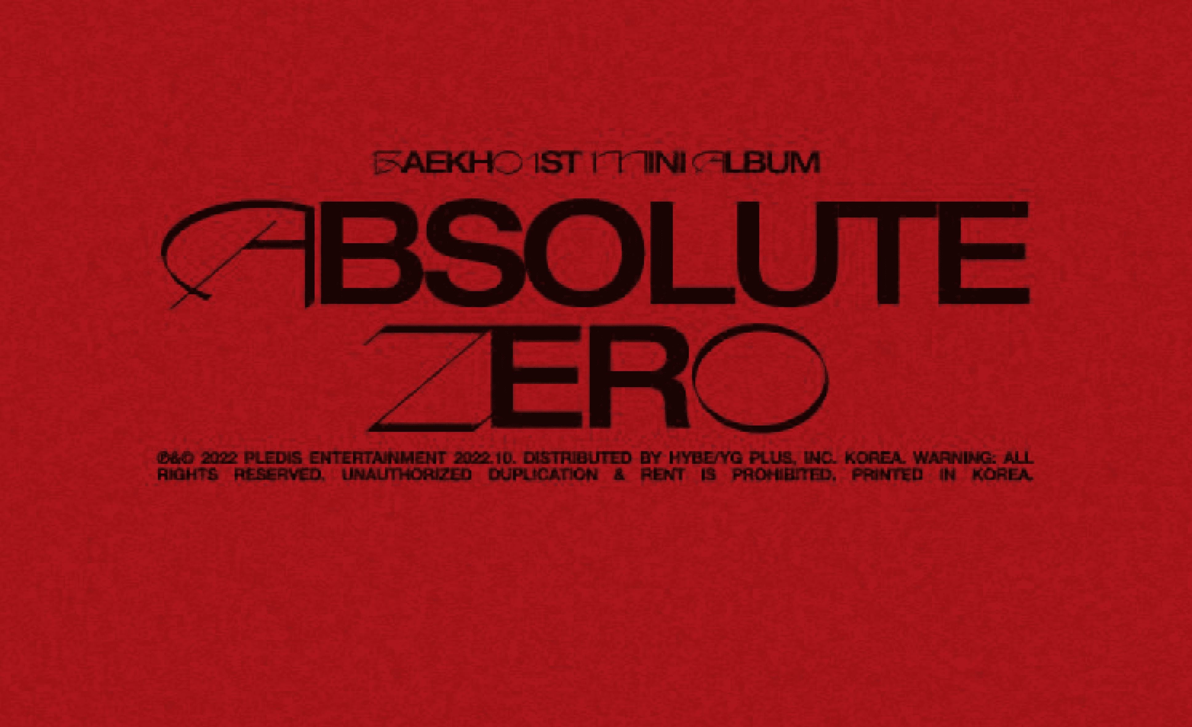 Baekho veröffentlicht sein erstes Solo Album "Absolute Zero"!