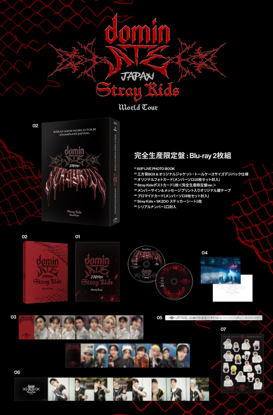 STRAY KIDS - WORLD TOUR 'DOMINATE JAPAN' (BLU-RAY) + Tower Records Gift