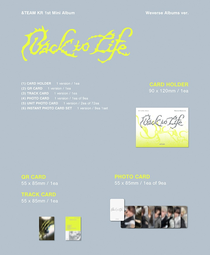 &TEAM - BACK TO LIFE (1ST KOREAN MINI ALBUM) (PHOTOCARD BOX) (WEVERSE ALBUMS VER.)