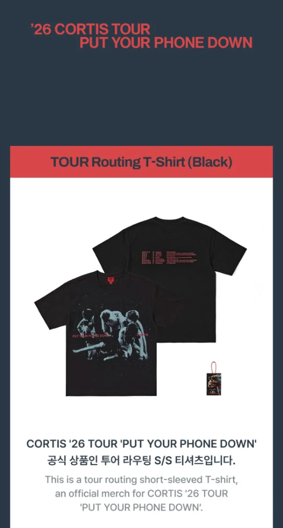 CORTIS - T-SHIRT ('26 CORTIS TOUR : PUT YOUR PHONE DOWN MD)