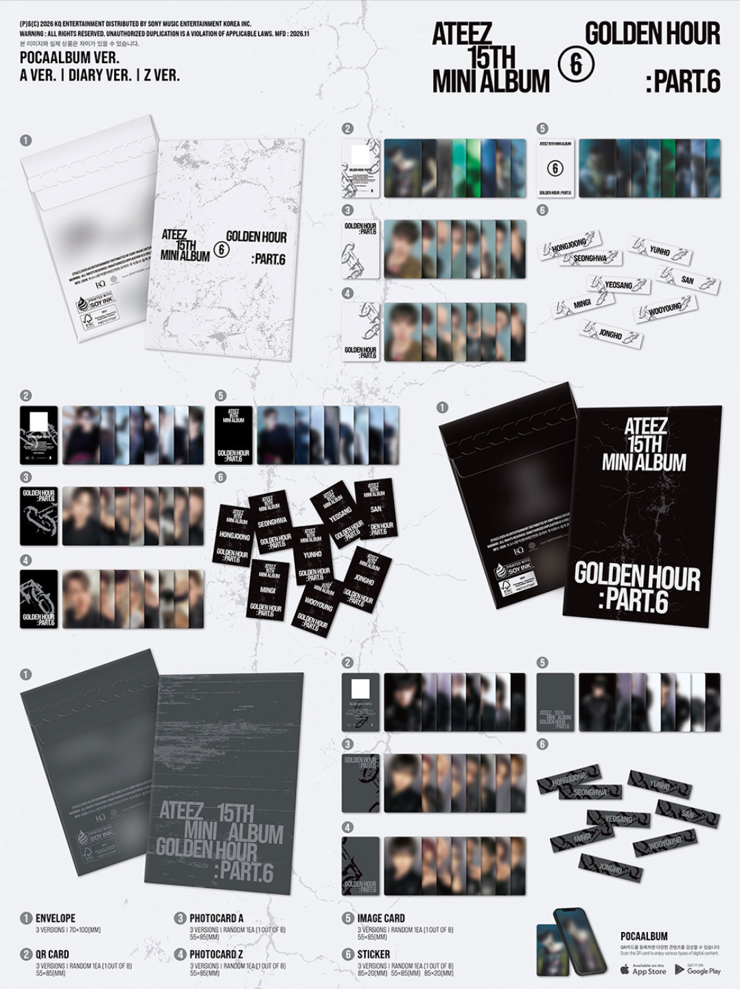 ATEEZ - GOLDEN HOUR : PART.6 SET + TOKTOQ Gift