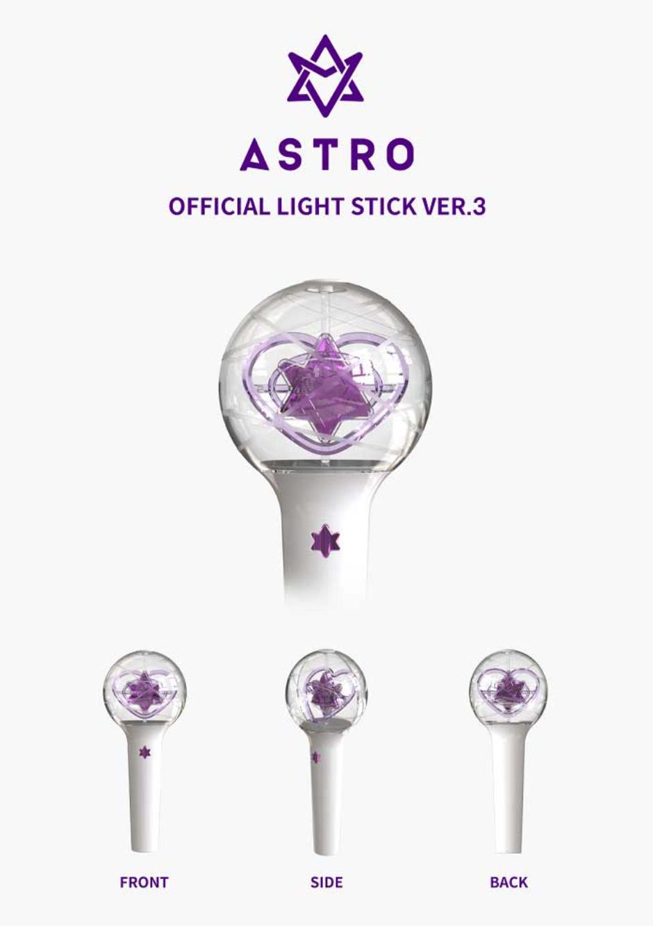 ASTRO OFFICIAL LIGHT STICK 2 紫 Korea Stars ASTRO 2.0 Version Light Stick Concert Fans Glow