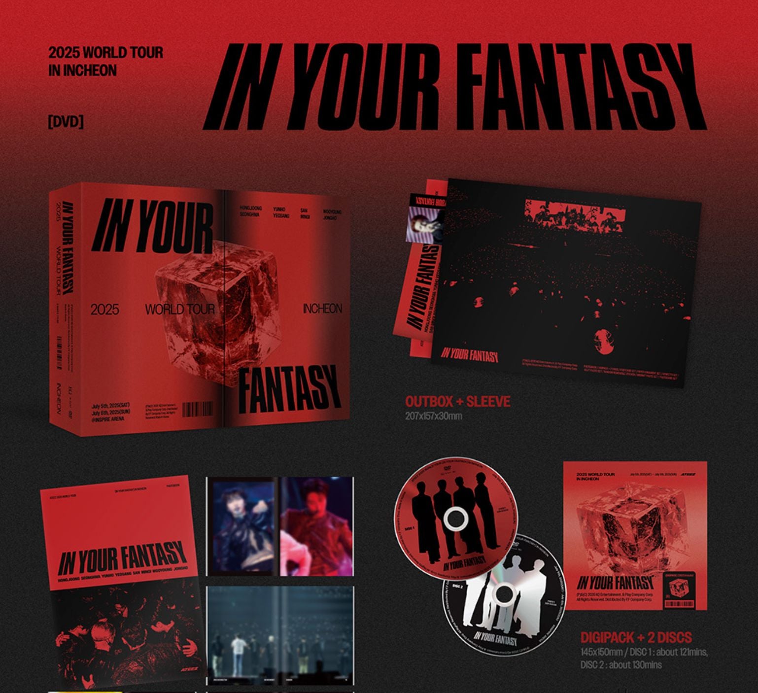 ATEEZ - 2025 WORLD TOUR 'IN YOUR FANTASY' IN INCHEON (DVD & PLAY CODE) + Extra Photocard Nolae
