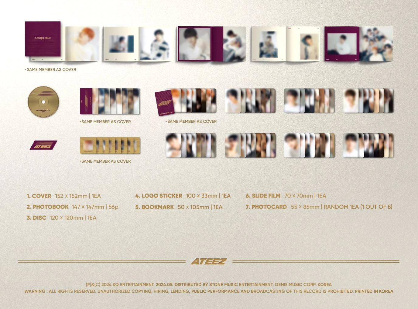 ATEEZ - GOLDEN HOUR : PART 1 (10TH MINI ALBUM) DIGIPAK VER. + Soundwave Photocard Nolae