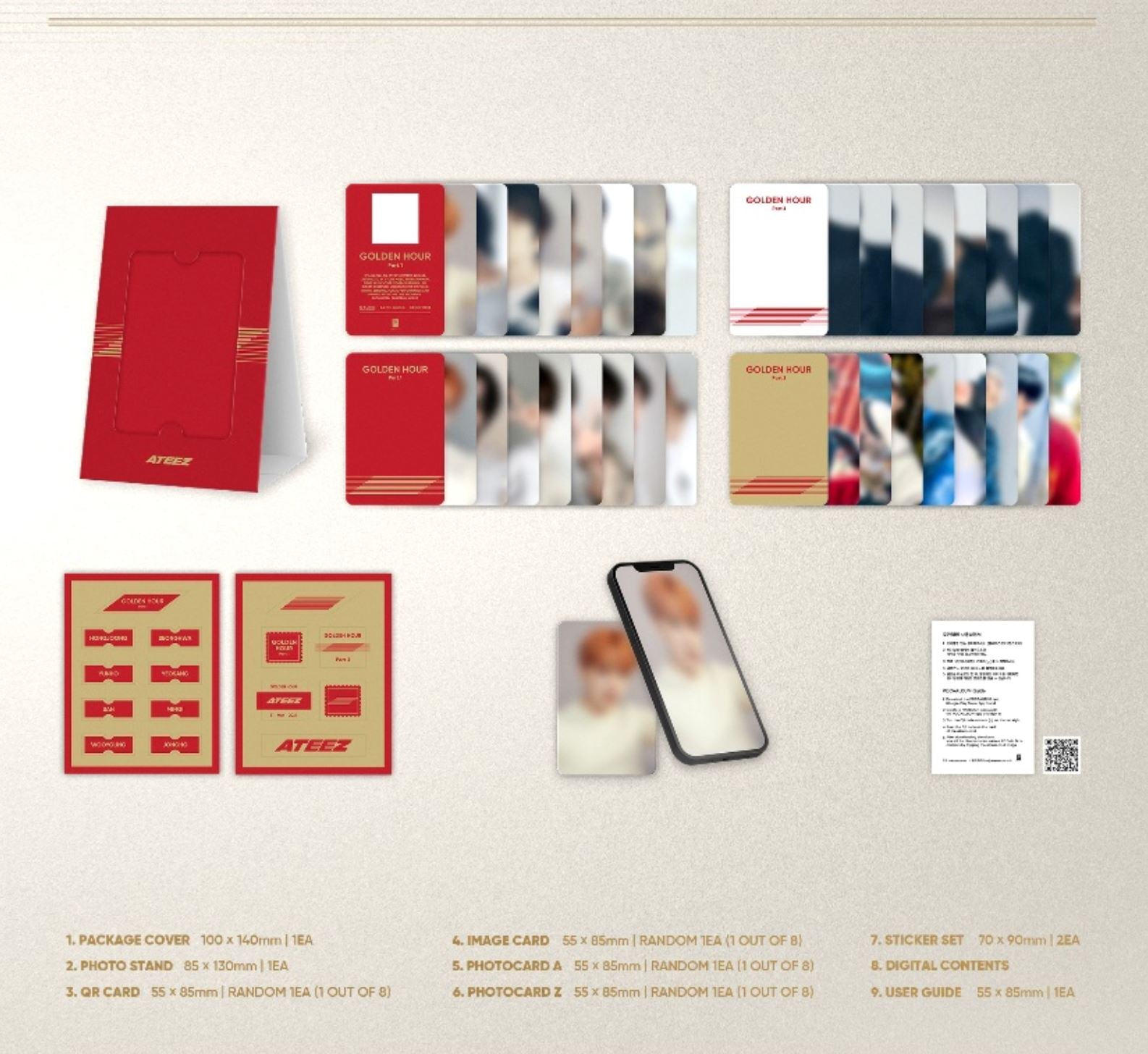 ATEEZ - GOLDEN HOUR : PART 1 (10TH MINI ALBUM) POCA ALBUM + Makestar Photocard Nolae