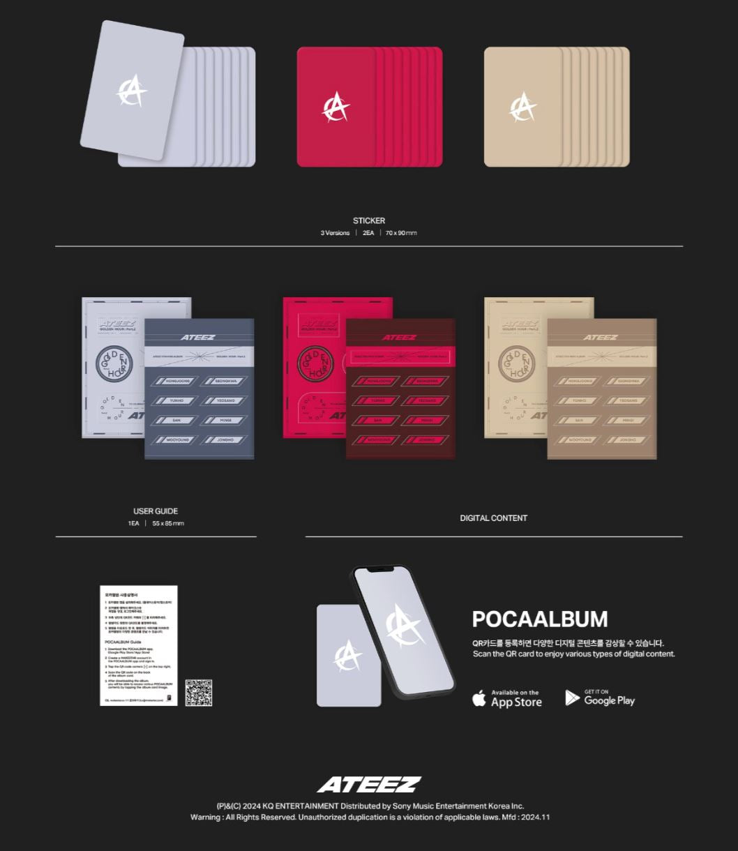 ATEEZ - GOLDEN HOUR: PART.2 (POCA ALBUM) + Makestar Photocard Nolae