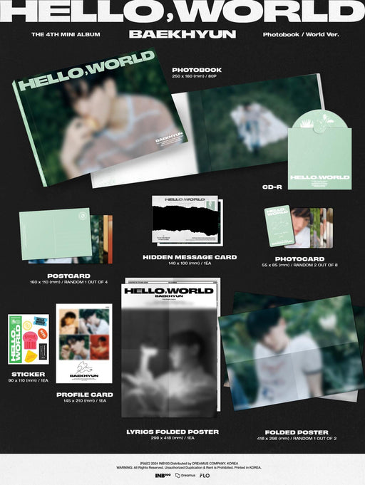 BAEKHYUN (EXO) - HELLO, WORLD (THE 4TH MINI ALBUM) PHOTOBOOK VER. Nolae