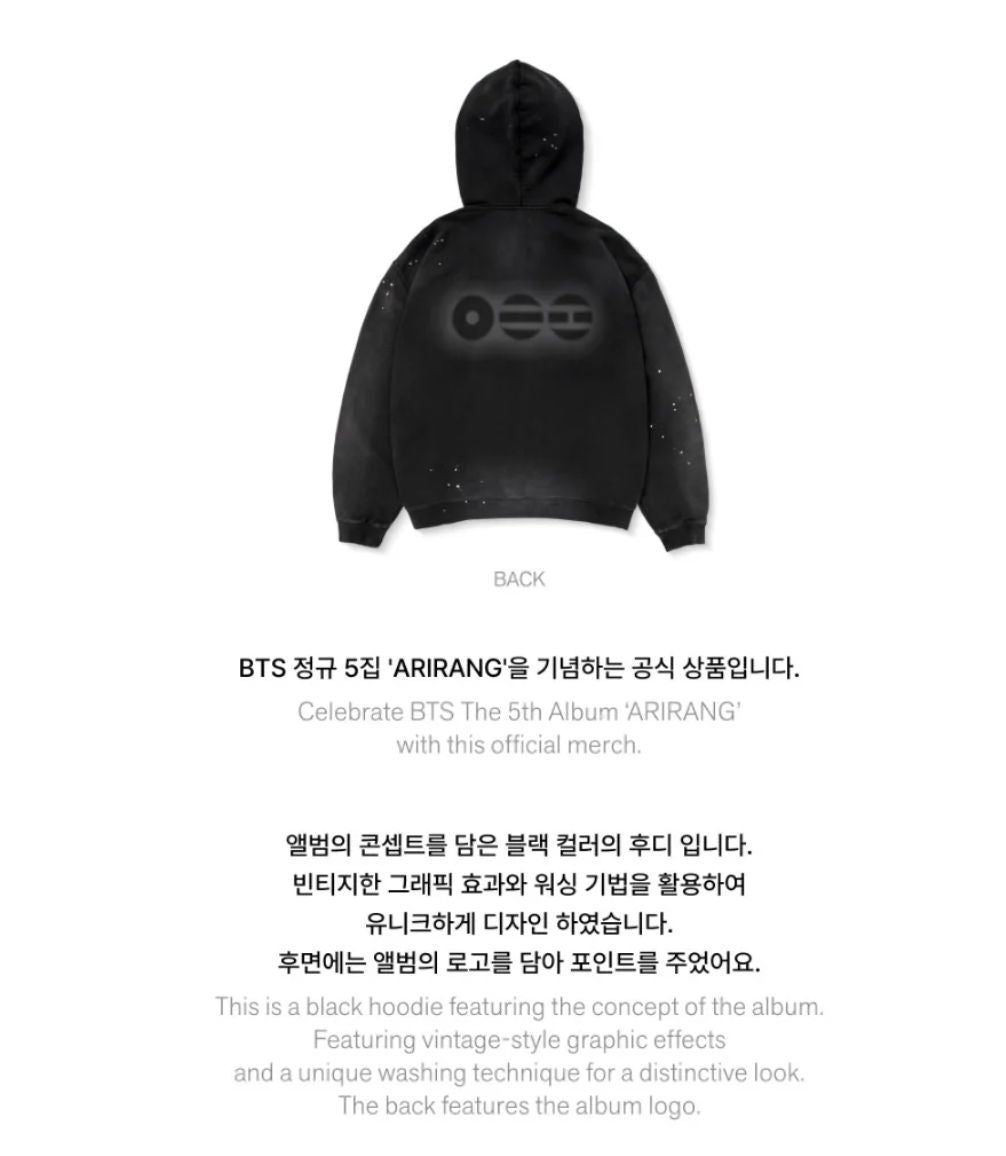 BTS - HOODIE (ARIRANG OFFICIAL MD) Nolae