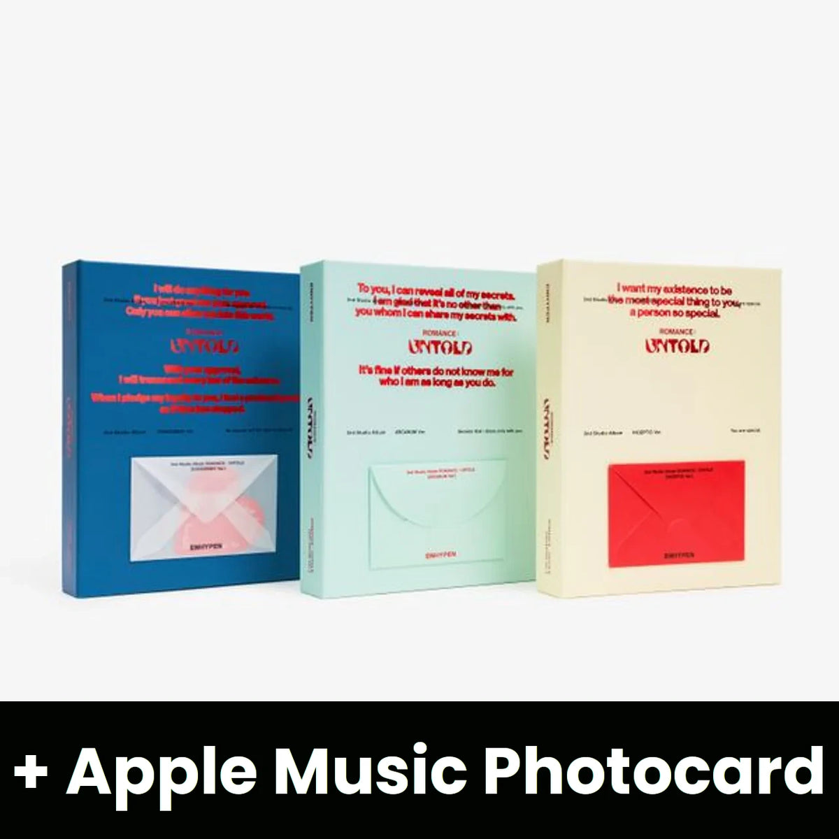 ENHYPEN ROMANCE UNTOLD (2ND STUDIO ALBUM) + Apple Music Photocard