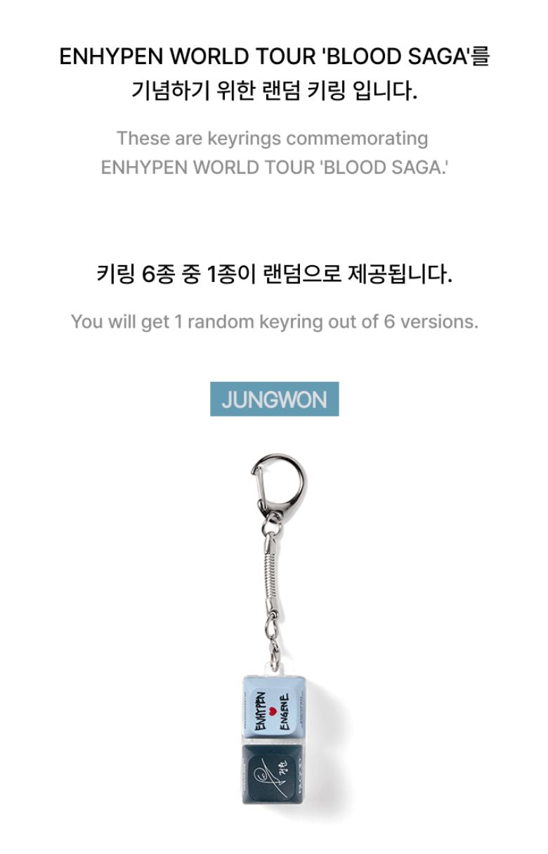 ENHYPEN - RANDOM KEYRING (WORLD TOUR 'BLOOD SAGA' MD)