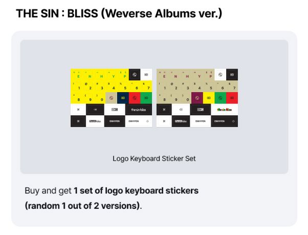 ENHYPEN - THE SIN: BLISS (WEVERSE ALBUMS VER.) + Weverse Gift Nolae