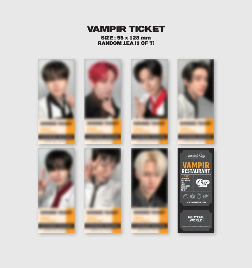 ENHYPEN WORLD SPカード シェフVer. ヒスン ENHYPEN - WORLD COUPON CARD COLLECTION (CHEF BASIC VER.)