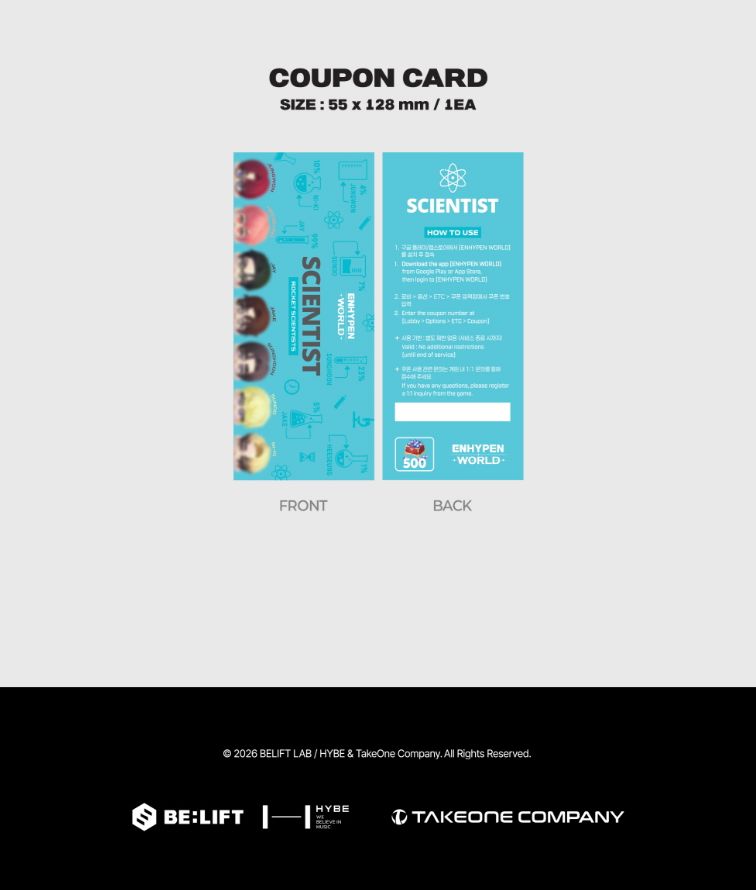 ENHYPEN - WORLD COUPON CARD COLLECTION (SCIENTIST VER.)