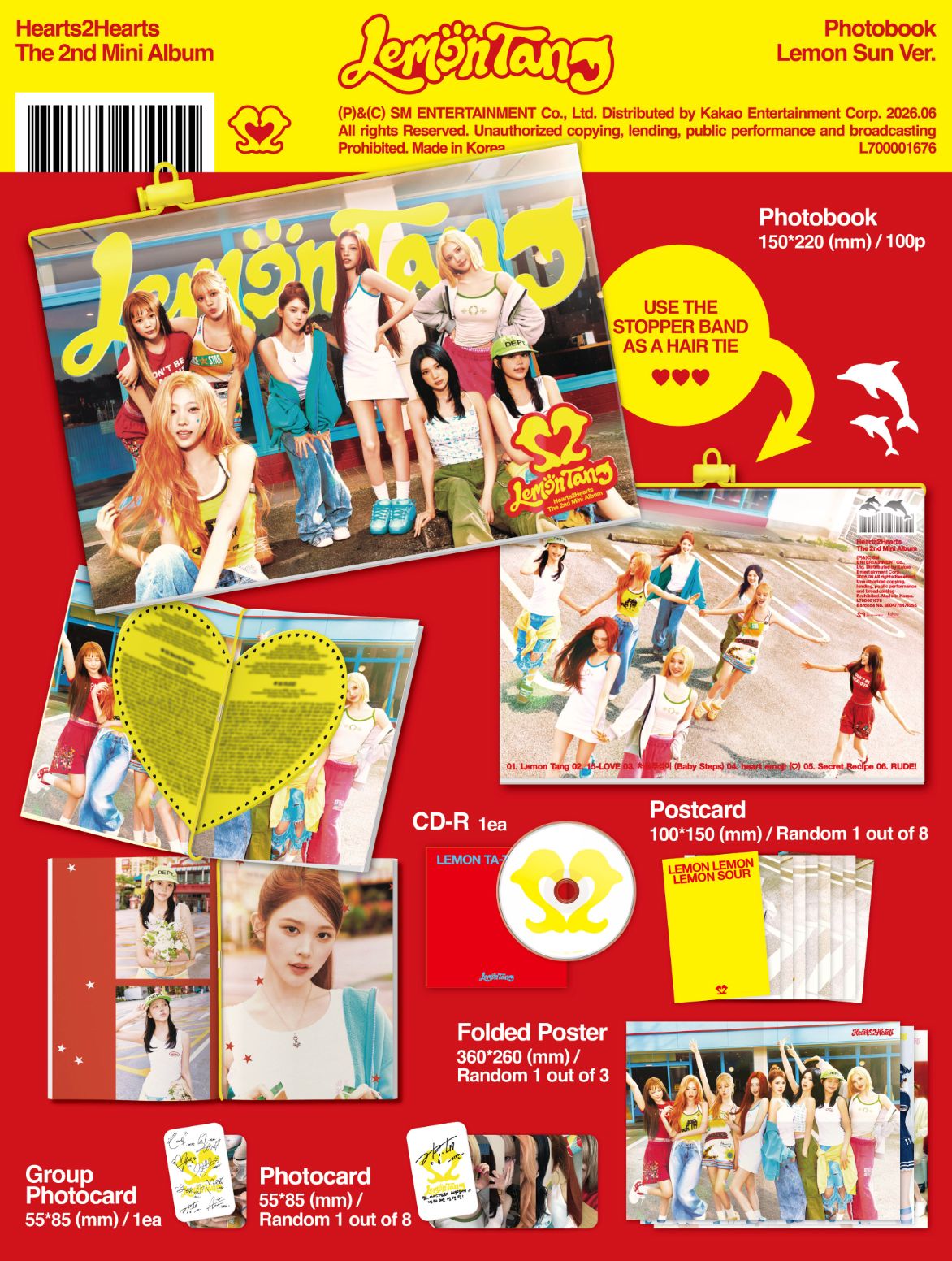HEARTS2HEARTS - LEMON TANG (PHOTOBOOK VER.) + Apple Music Lucky Draw G