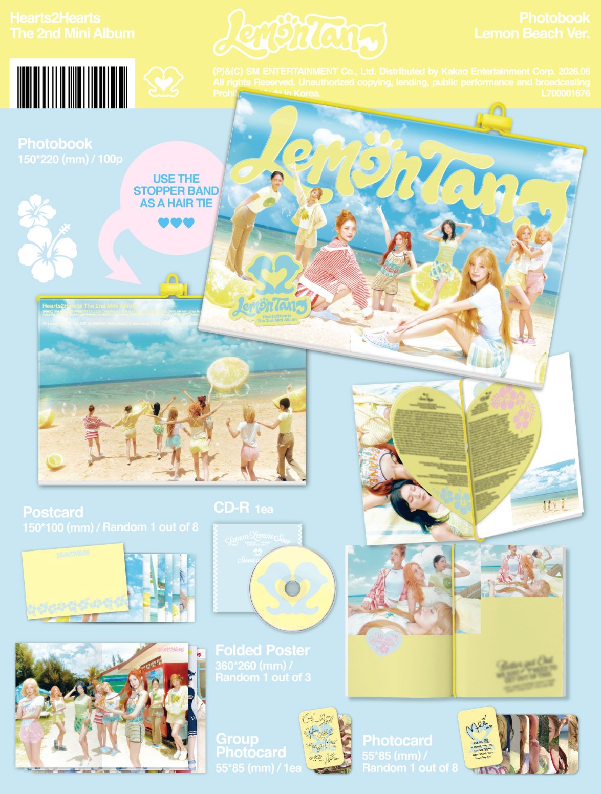 HEARTS2HEARTS - LEMON TANG (PHOTOBOOK VER.) + Apple Music Lucky Draw G