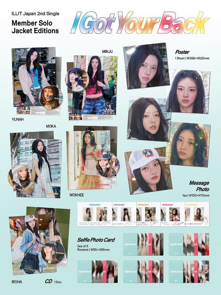 ILLIT - I GOT YOUR BACK (JAPAN 2ND SINGLE) MEMBER SOLO JACKET EDITIONS + Weverse Gift Nolae