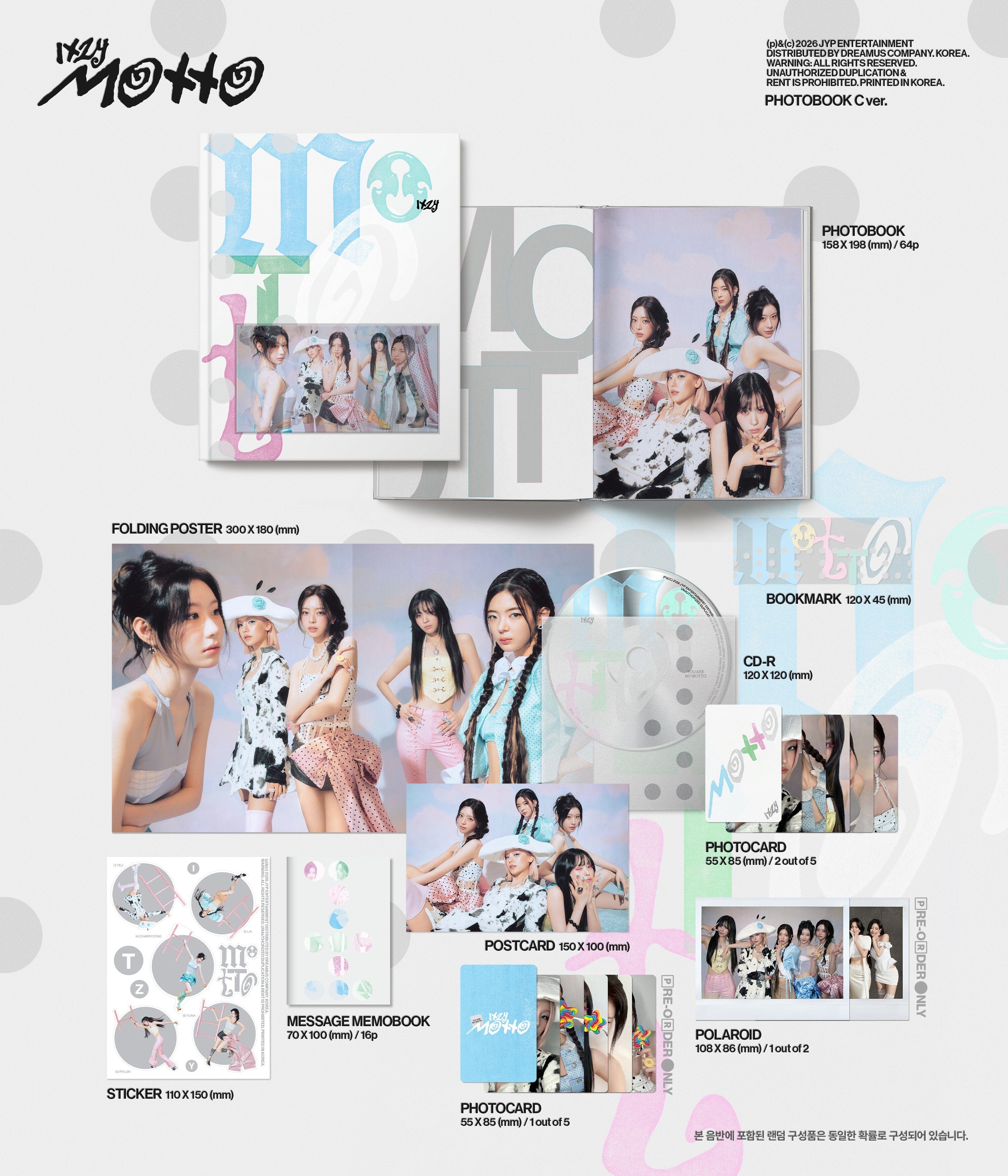 ITZY - MOTTO (PHOTOBOOK VER.) + FANS SHOP Gift Nolae