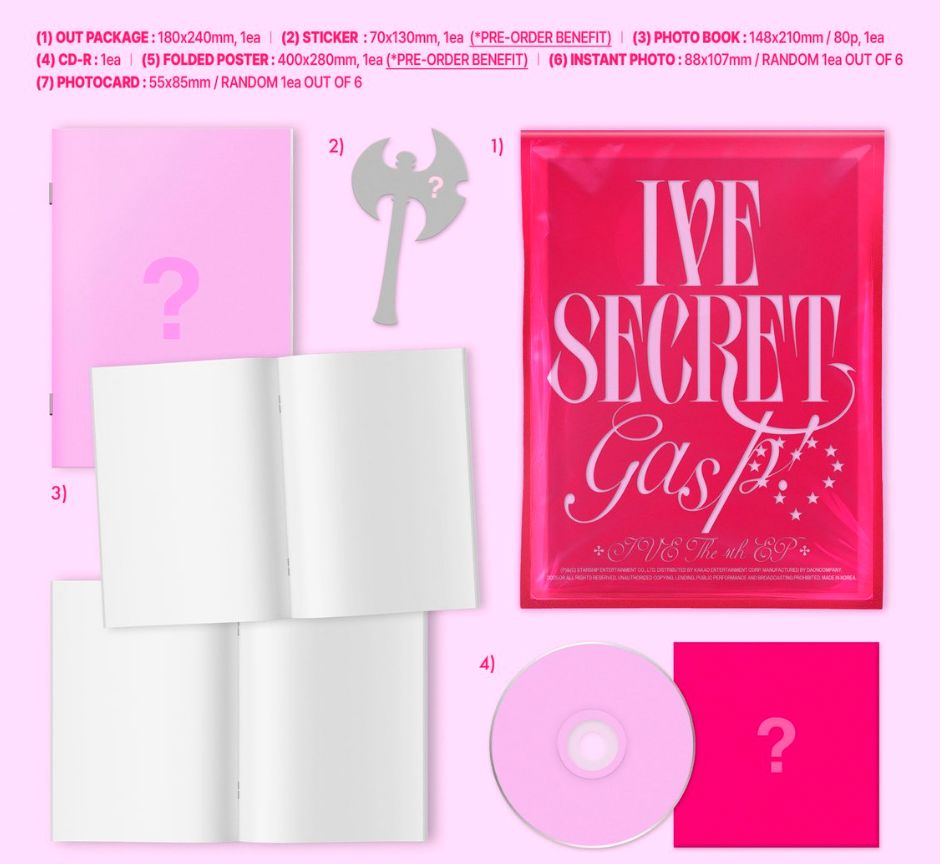 IVE - IVE SECRET (STANDARD & LOVED IVE SET) + Starship Square Photocards Nolae