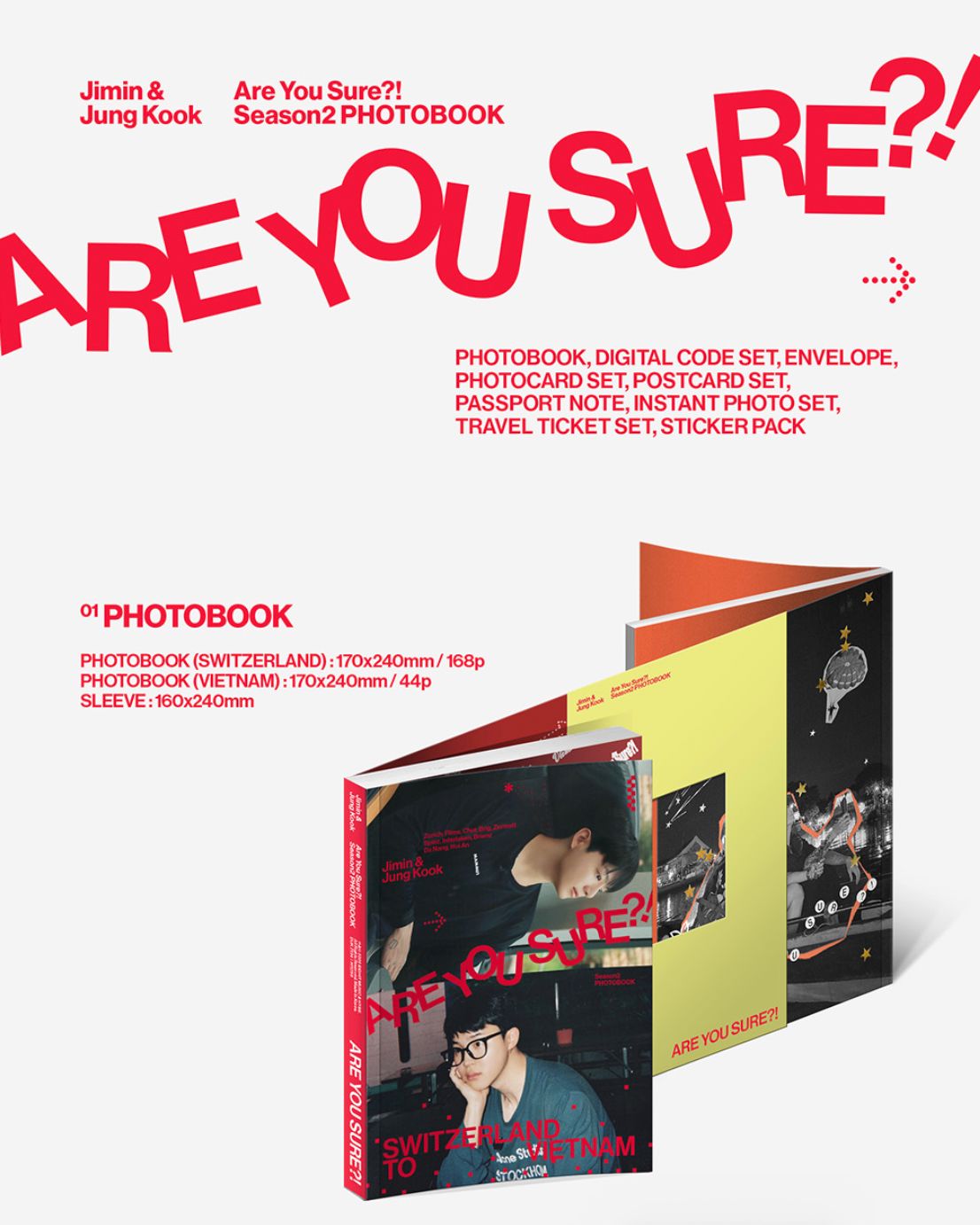 JIMIN X JUNGKOOK (BTS) - ARE YOU SURE?! SEASON2 (PHOTOBOOK) + Apple Mu