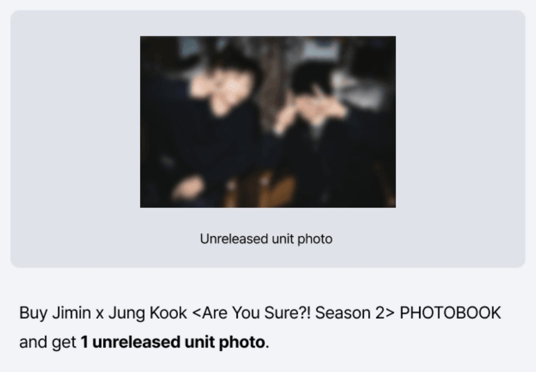 JIMIN X JUNGKOOK (BTS) - ARE YOU SURE?! SEASON2 (PHOTOBOOK) + Weverse