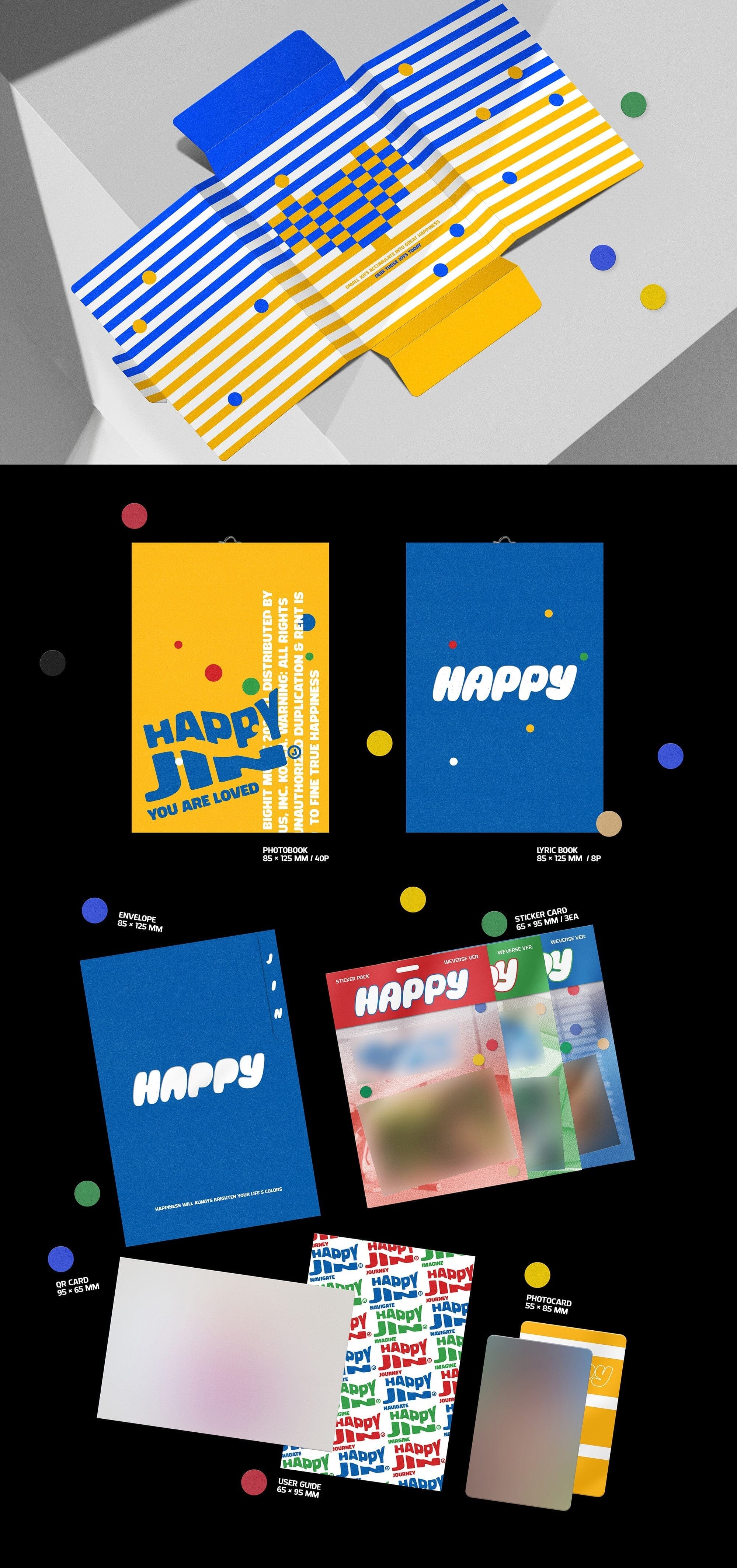 JIN (BTS) - HAPPY SET + HAPPY WEVERSE ALBUM VER + WEVERSE GIFT Nolae