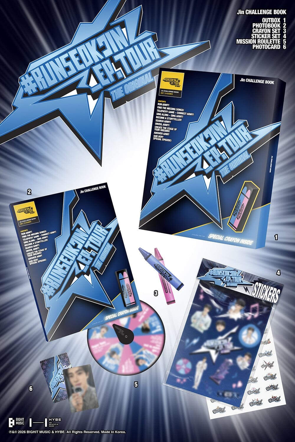 JIN (BTS) - [#RUNSEOKJIN_EP.TOUR IN GOYANG] THE ORIGINAL (SET) + Wever