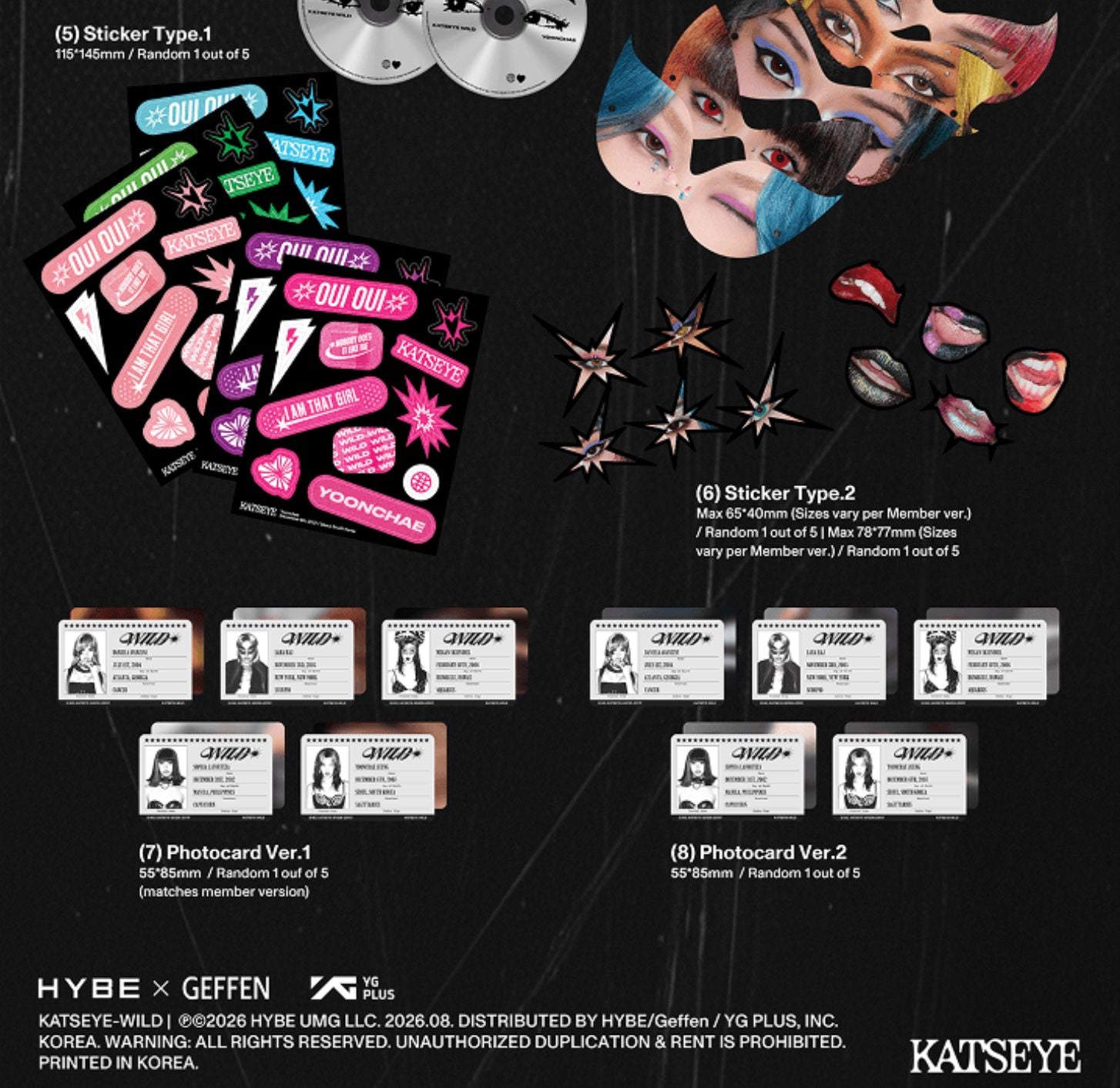 KATSEYE WILD 韓国 popup MD 特典 トレカ セット コンプ KATSEYE - WILD (MEMBER VER.) SET + Weverse Gift