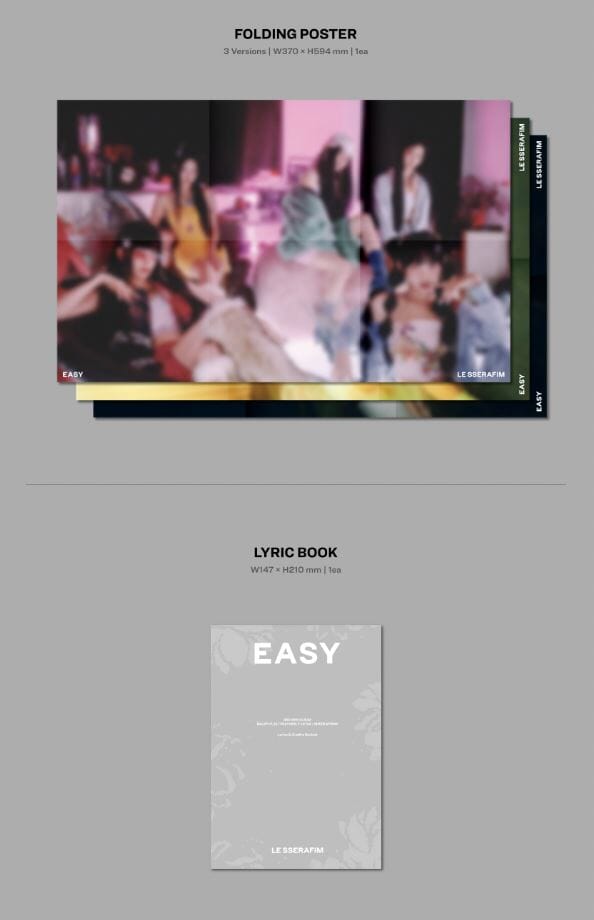 LE SSERAFIM - EASY (3RD MINI ALBUM) SET + Weverse Showcase Gift Nolae