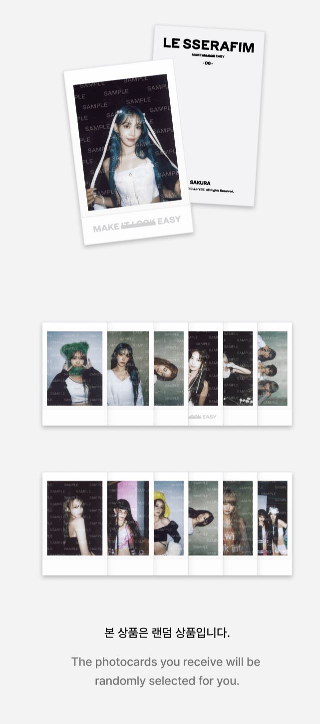 LE SSERAFIM - [EASY] Instant Photo Card Set Nolae