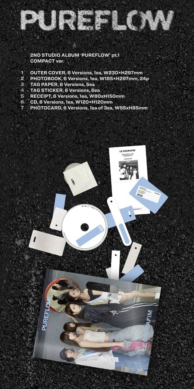 LE SSERAFIM - 'PUREFLOW' PT.1 (COMPACT VER.) + Weverse Gift