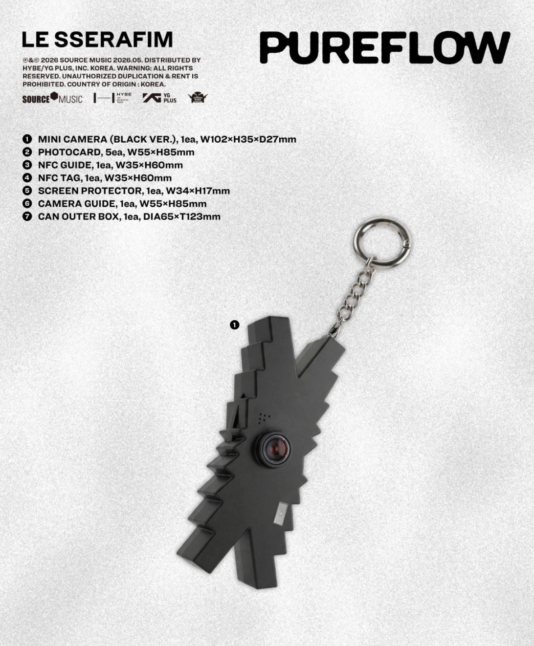 LE SSERAFIM - 'PUREFLOW' PT.1 (MINI CAMERA VER.) Nolae