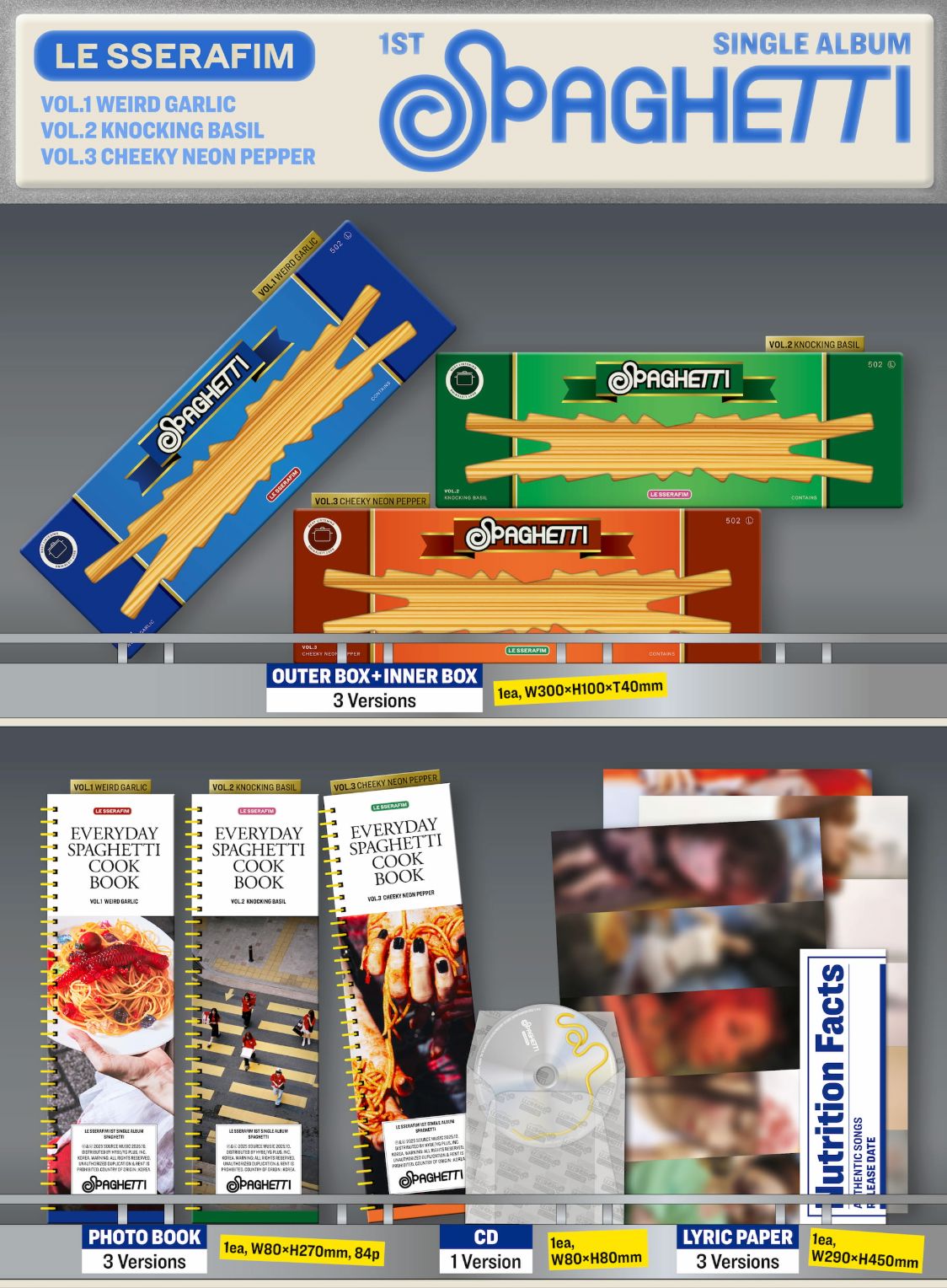 LE SSERAFIM spaghetti セット LE SSERAFIM - SPAGHETTI - Comprar em K-Line Store