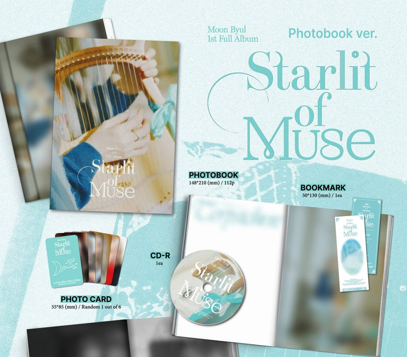 MOON BYUL (MAMAMOO) - STARLIT OF MUSE (1ST FULL ALBUM) PHOTOBOOK VER. + Bizent Mall Photocard Nolae
