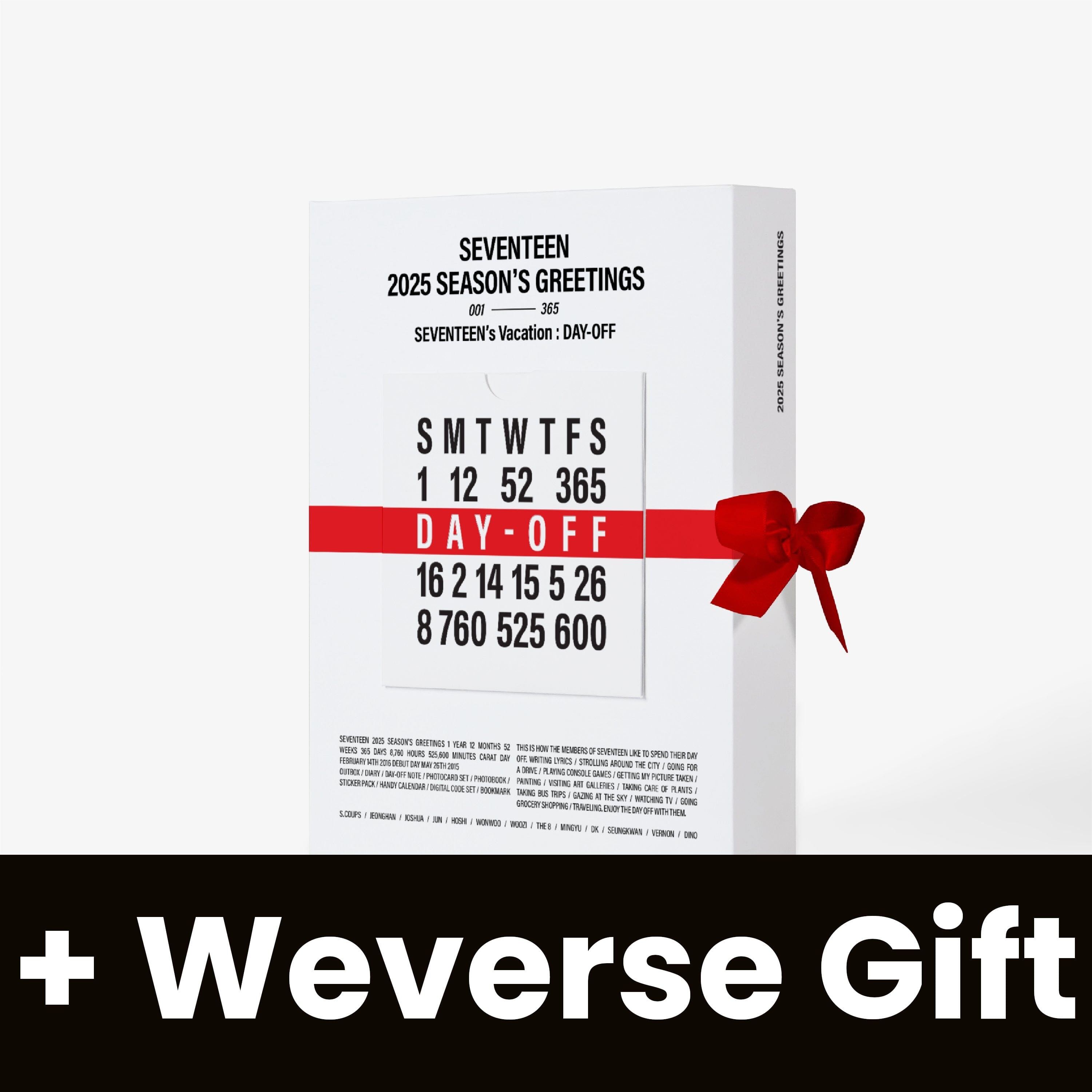 SEVENTEEN - 2025 SEASON'S GREETINGS (SEVENTEEN'S VACATION : DAY-OFF) + Weverse Gift Nolae