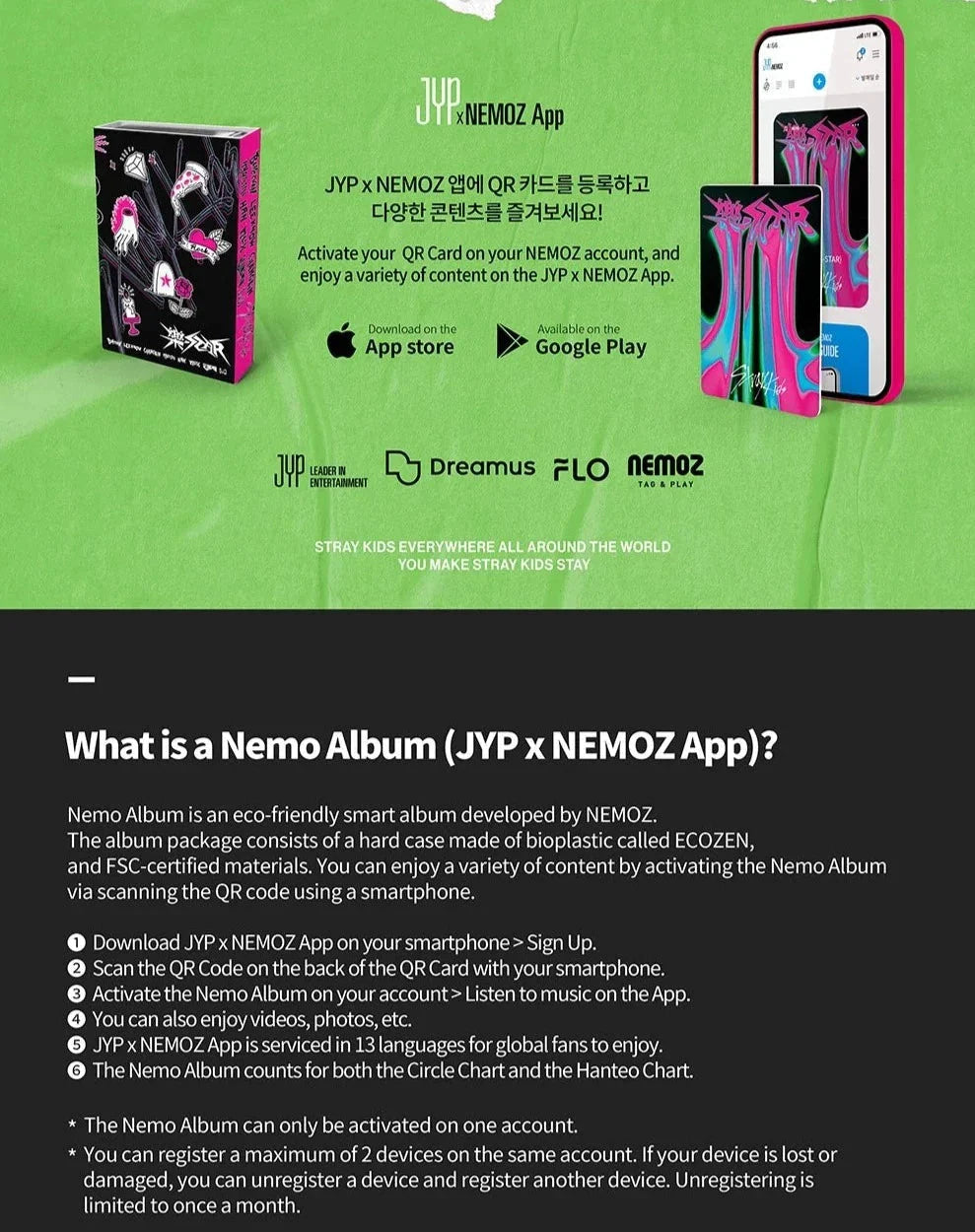 Stray Kids - ROCK-STAR (樂-STAR) PLATFORM ALBUM NEMO VER. + JYP Polaroid Nolae