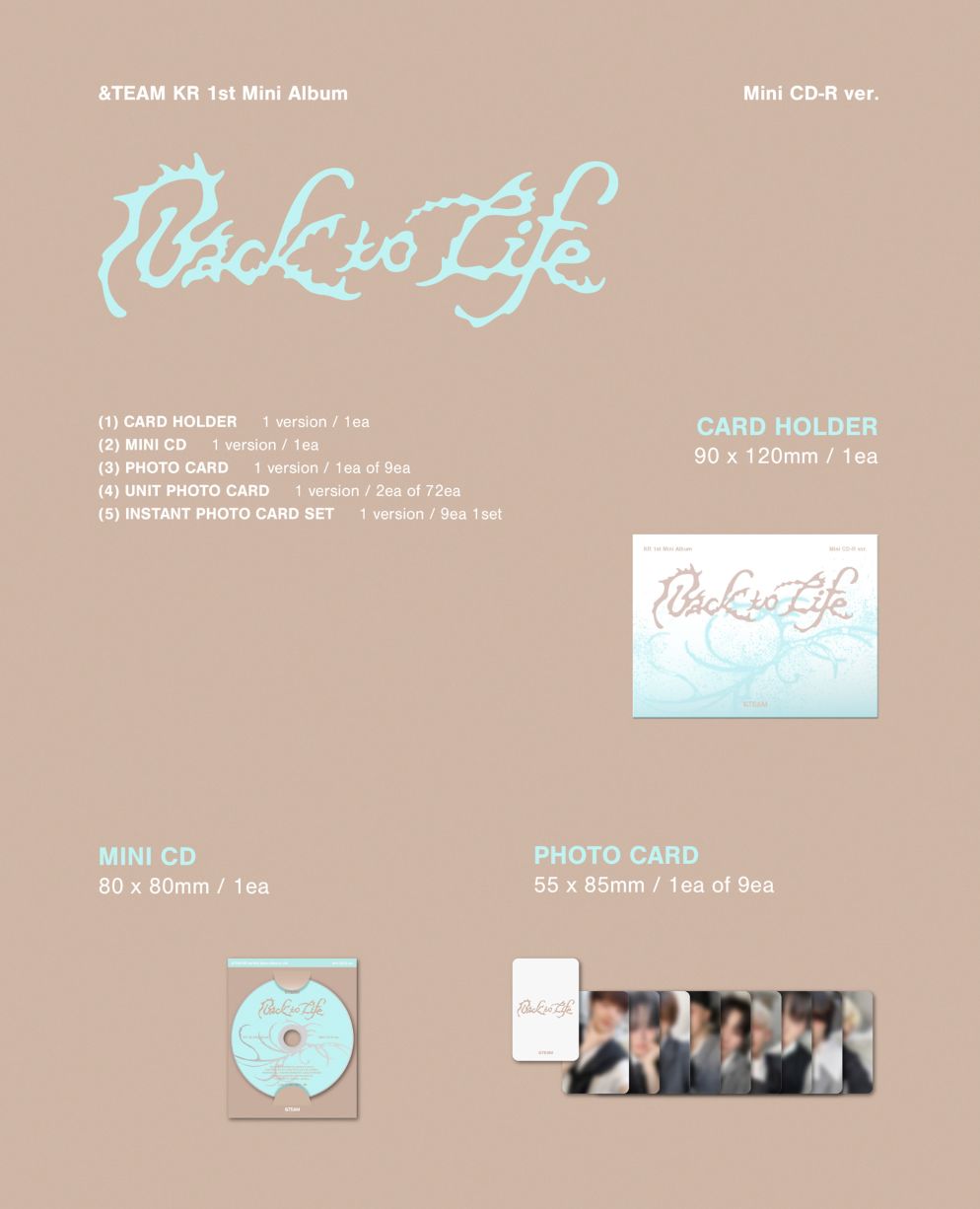 未開封　&TEAM Photocard Back to Life mini &TEAM 1st Korean Mini Album - Back to Life (Photocard Box
