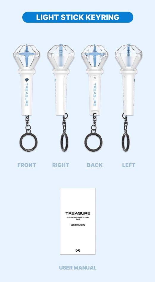 TREASURE - OFFICIAL LIGHT STICK KEYRING VER.2