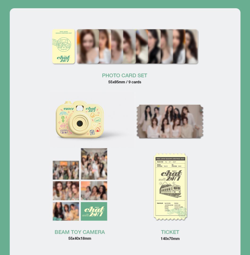 TWICE - 2027 JAPAN SEASON'S GREETINGS (CHAT 24/7) + JYP SHOP Gift Nolae