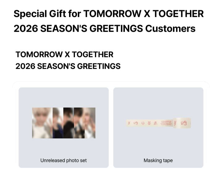 TXT - 2026 SEASON'S GREETINGS + POB WEVERSE GIFT Nolae