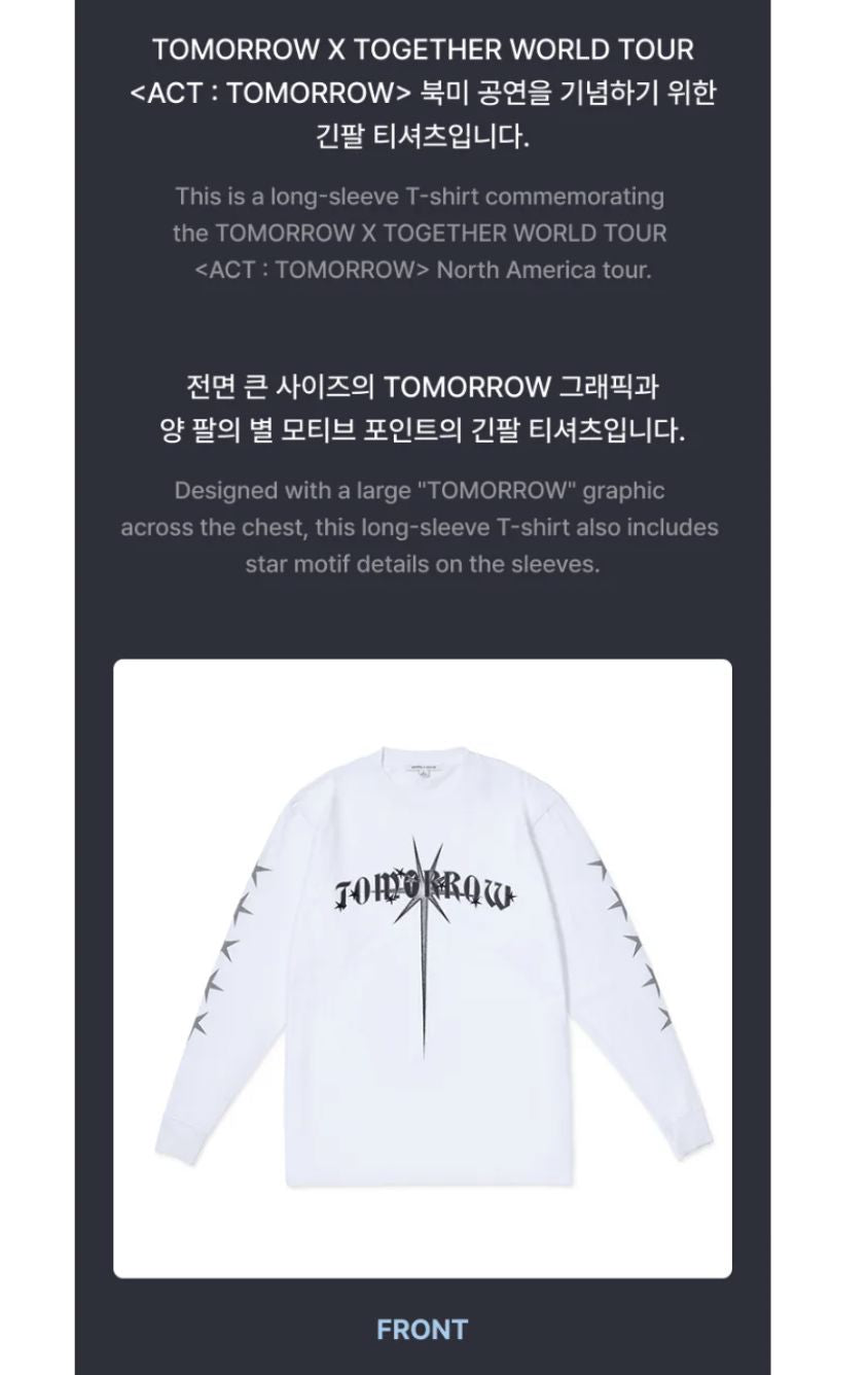 TXT - WORLD TOUR 'ACT : TOMORROW' IN U.S. OFFICIAL MD