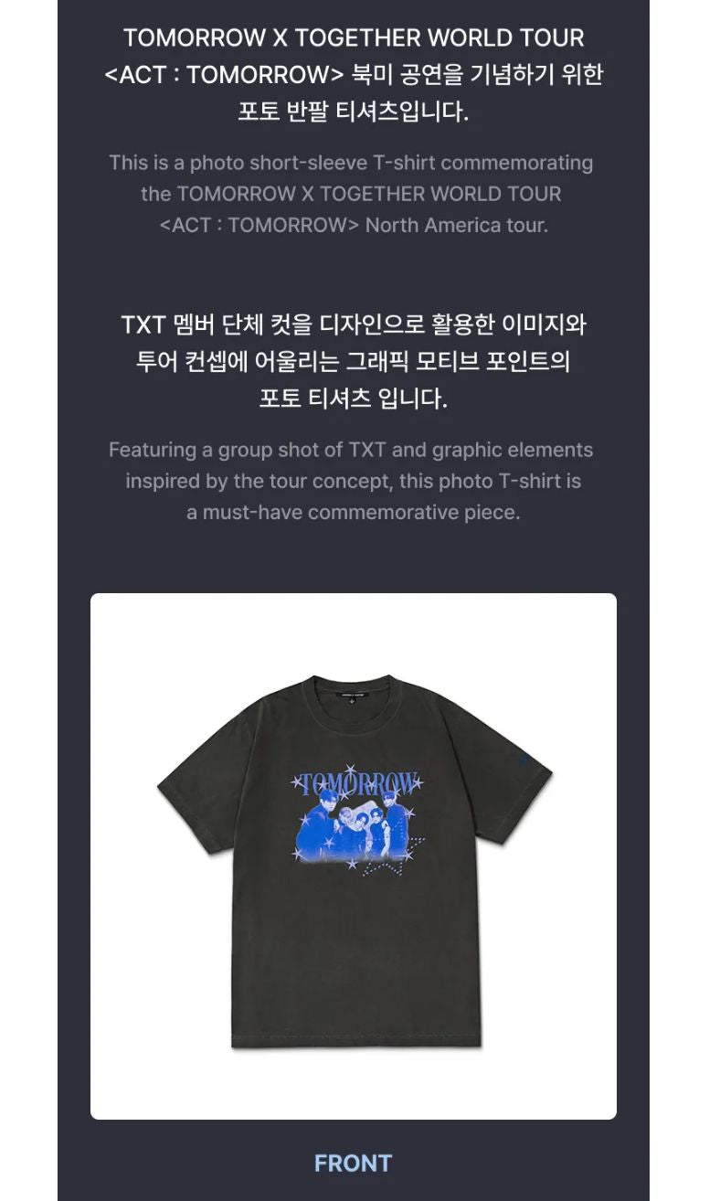 TXT - WORLD TOUR 'ACT : TOMORROW' IN U.S. OFFICIAL MD