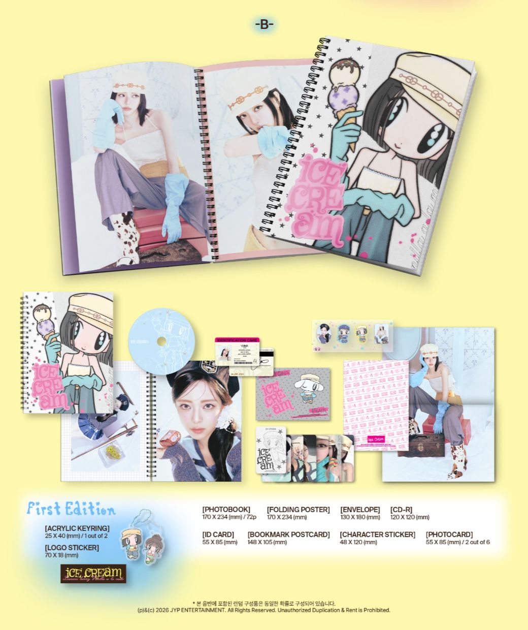 YUNA (ITZY) - ICE CREAM (PHOTOBOOK VER.) + Apple Music Photocard Nolae