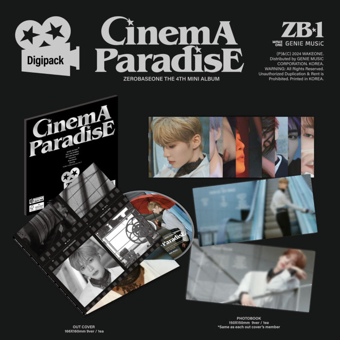 ZB1 - CINEMA PARADISE (THE 4TH MINI ALBUM) DIGIPACK VER. + BDM Photocard Nolae