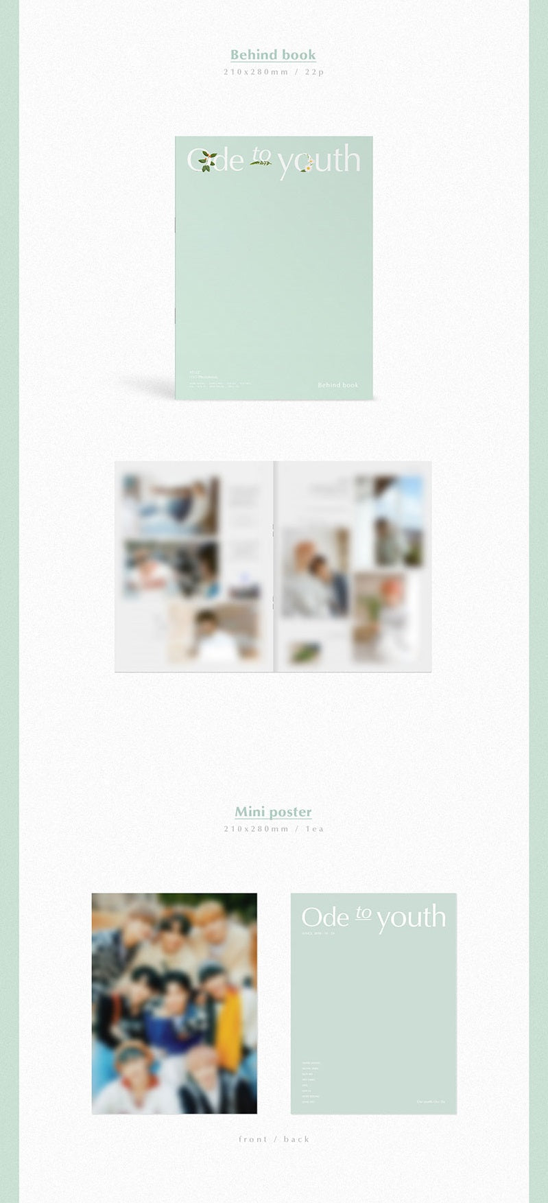 ATEEZ OFFICIAL 1st buy PHOTOBOOK ODE TO YOUTH WITH PHOTOCARD AND POB PHOTOCARD FULL