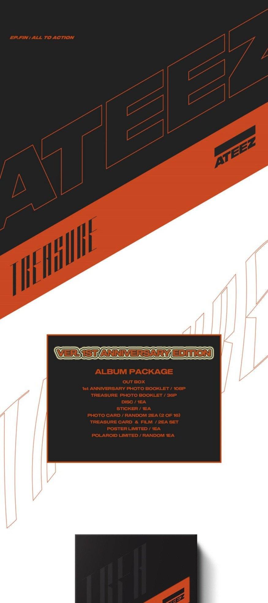 Ateez treasure all to action anniversary album yeosang set 2024 with postcard